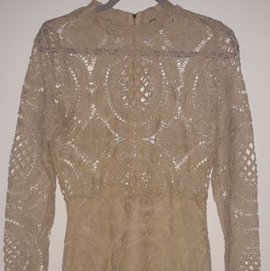 Beige Crochet Dress